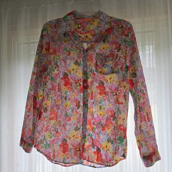 Joules Vibrant Floral Button Down Shirt - Picture 2 of 5
